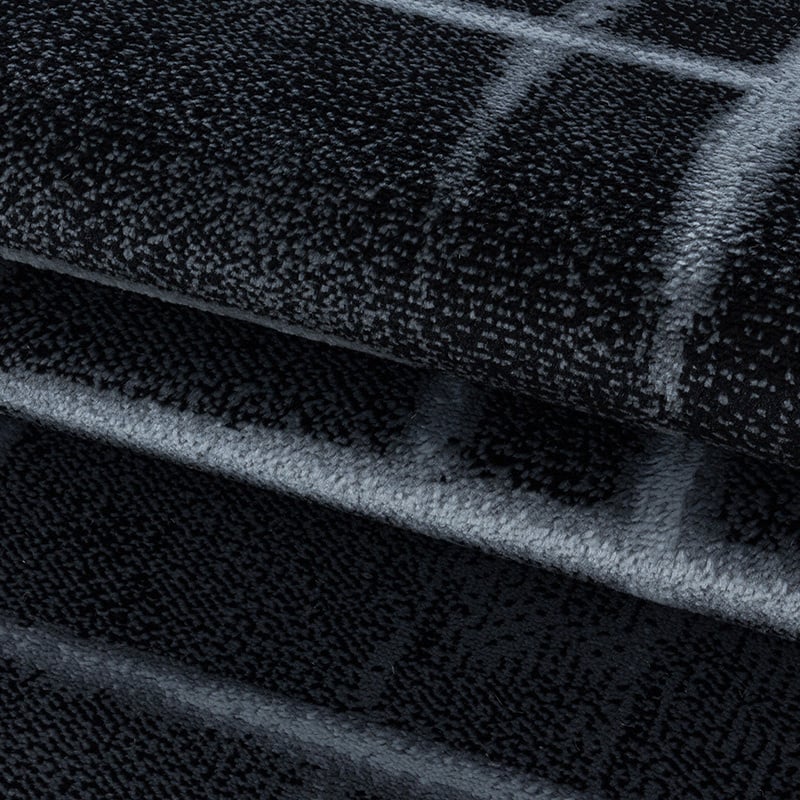 Modern floor rug - Streaky Skretch Black/Grey