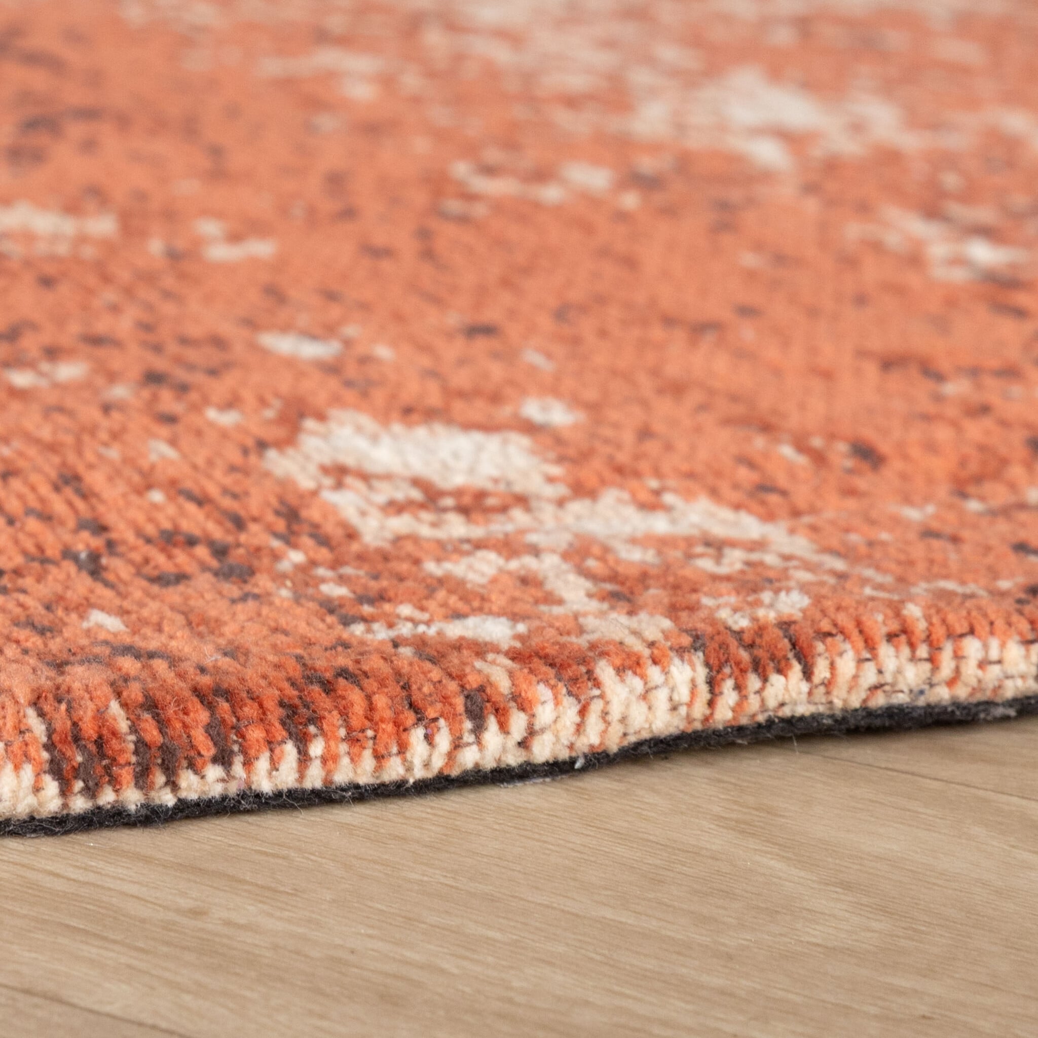Round abstract rug - Candice Terracotta
