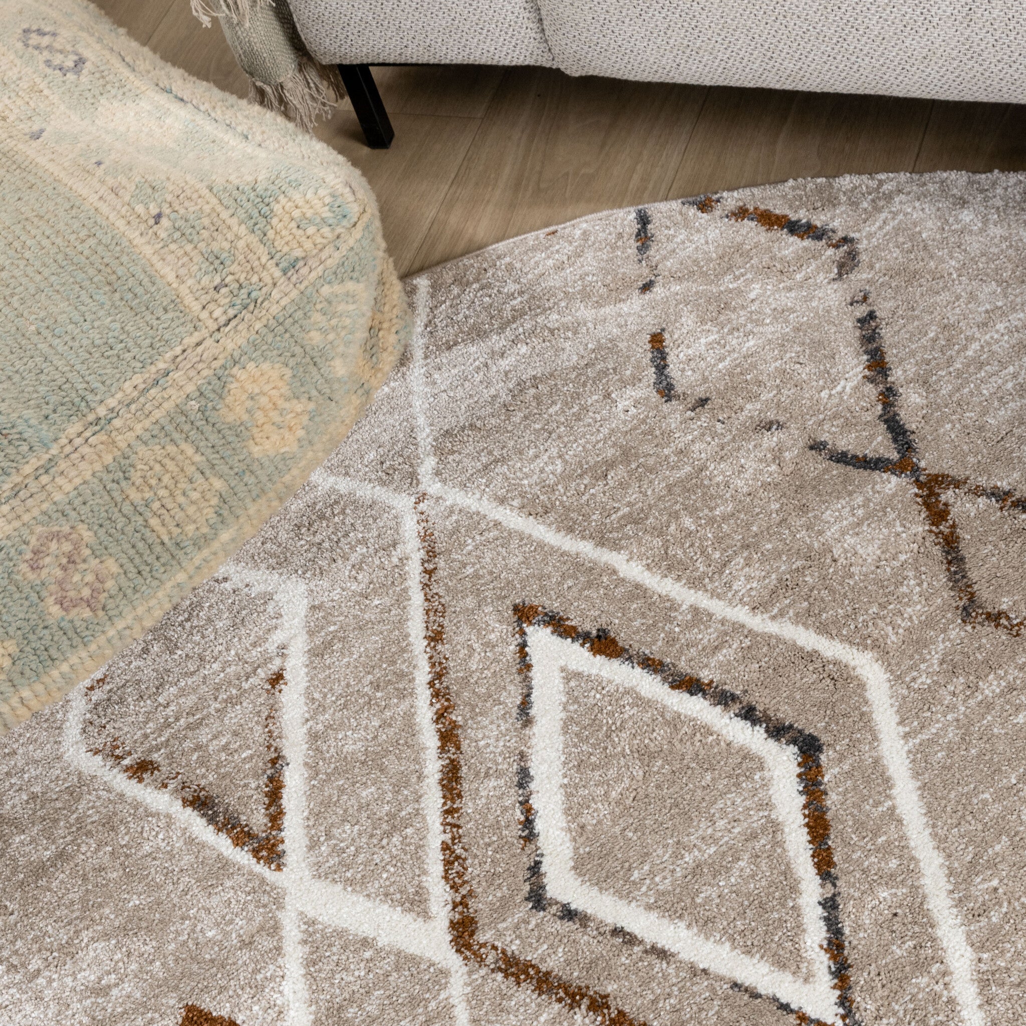 Berber rug round - Blend Diamond Beige