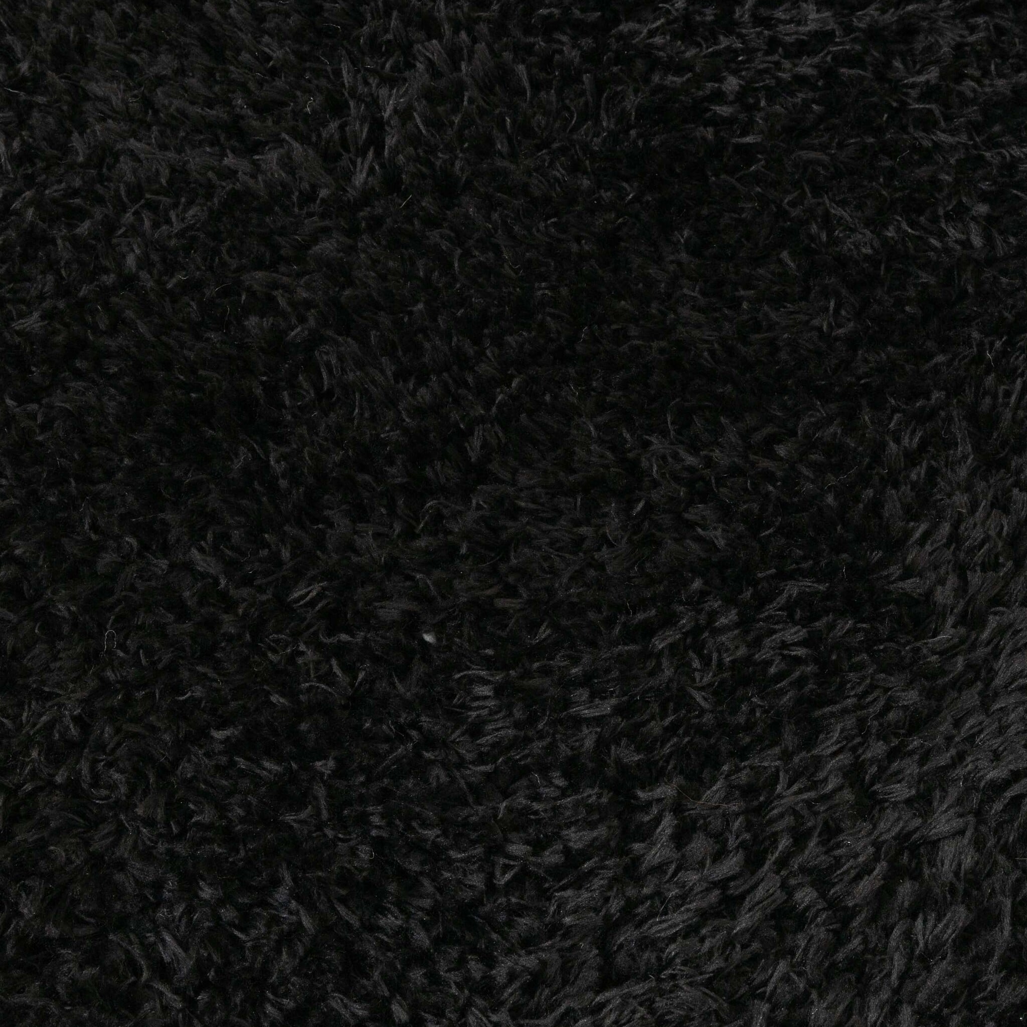Round Shaggy Rug - Blaze Black