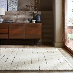 Japandi Floor Rug - Dotto Lines White