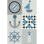 Children's Floor Rug - Mila Marine Grey/Blue