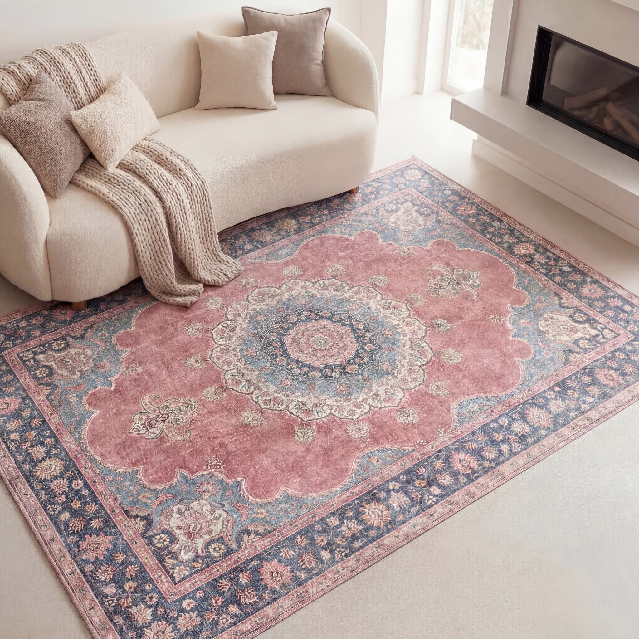 Vintage Rug - Lily Medallion Red/Pink