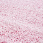 Round High-Pile Floor Rug - Life Pink