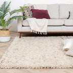 High Pile Wool Rug - Royal Cream/Taupe