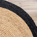 Jute Rug - Fair Round Natural/Black