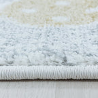 Round children's floor rug - Lucy Clouds White