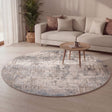 Round washable rug - Misha Grunge Cream/Grey