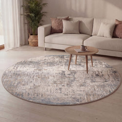 Round washable rug - Misha Grunge Cream/Grey