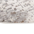 Round Low-Pile Floor Rug - Ghazi Brown/Cream 3600