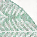 Round Outdoor Rug - Summer Leaves Green