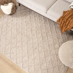 Wool Woven Rug - Knit Beige