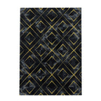 Modern floor rug - Marble Square Anthracite/Gold