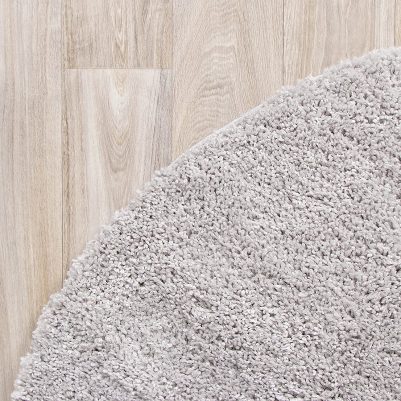 Round High Pile Rug - Lofty Light Grey