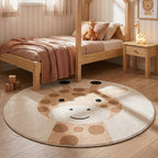 Round Washable Children’s Play Rug – Sammy Giraffe Beige