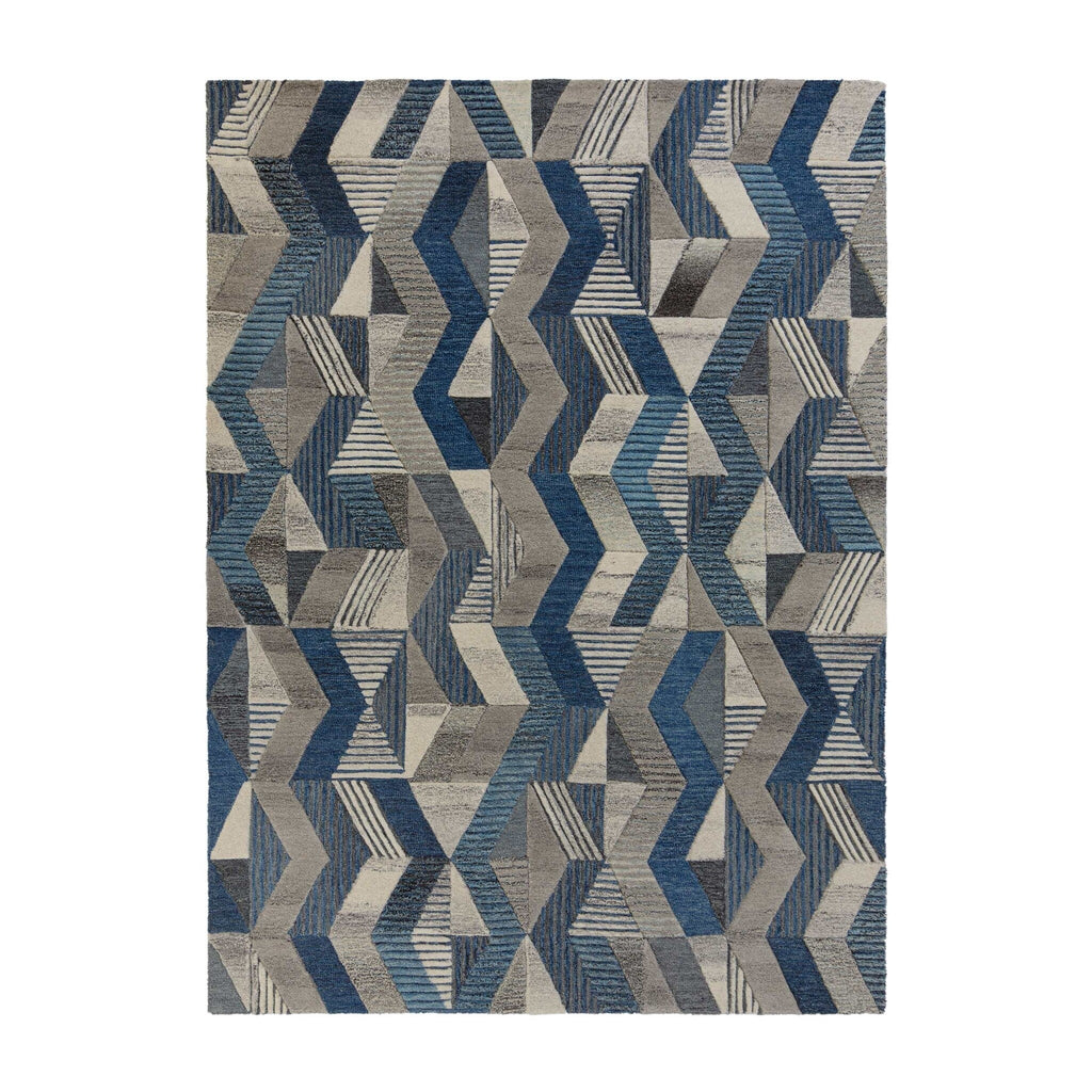 Graphic floor rug - Mado Asher Grey/Blue