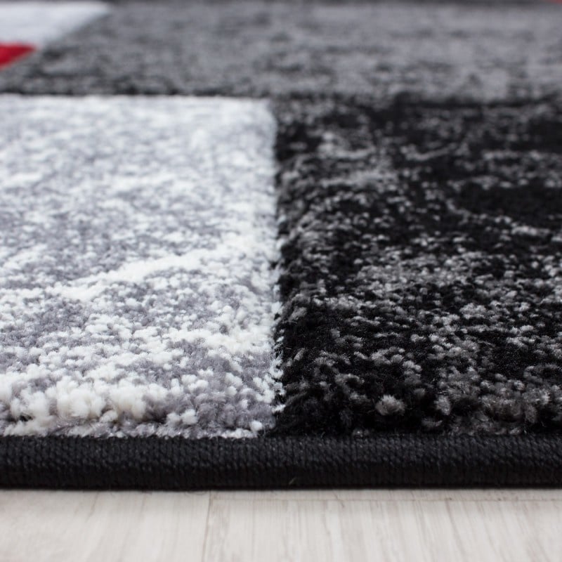Modern floor rug - Tetris Red 1330