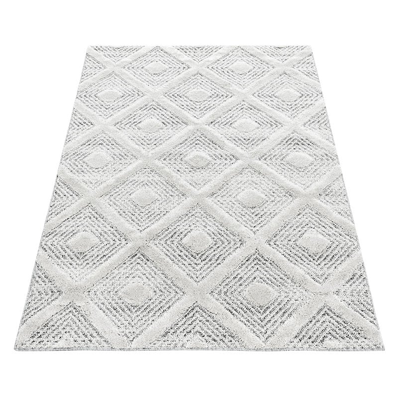 Scandinavian Floor Rug - Pitea Ethno Cream/Grey