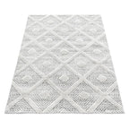 Scandinavian Floor Rug - Pitea Ethno Cream/Grey