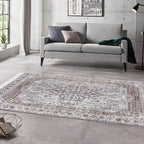 Persian Floor Rug - Gizem Madiha Silver/Grey