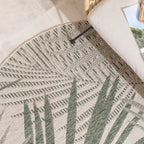 Round Outdoor Rug - Tiga Palm Green