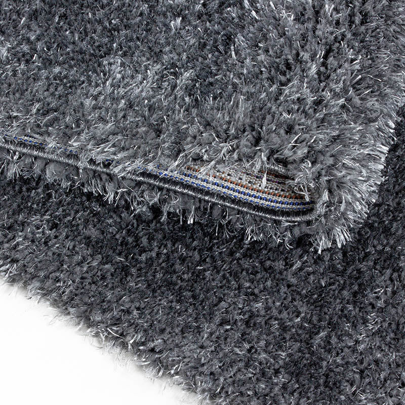 Round high-pile floor rug - Blushy Dark Grey