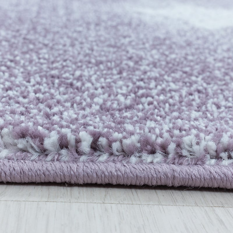 Round Children's Floor Rug Unicorn - Pretty Purple