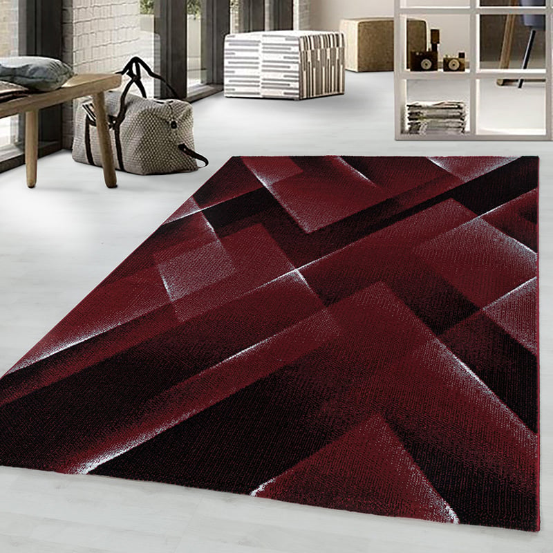 Modern Rug - Streaky Lines Red