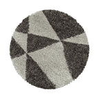 Round High-Pile Floor Rug - Tuggy Taupe