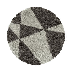 Round High-Pile Floor Rug - Tuggy Taupe