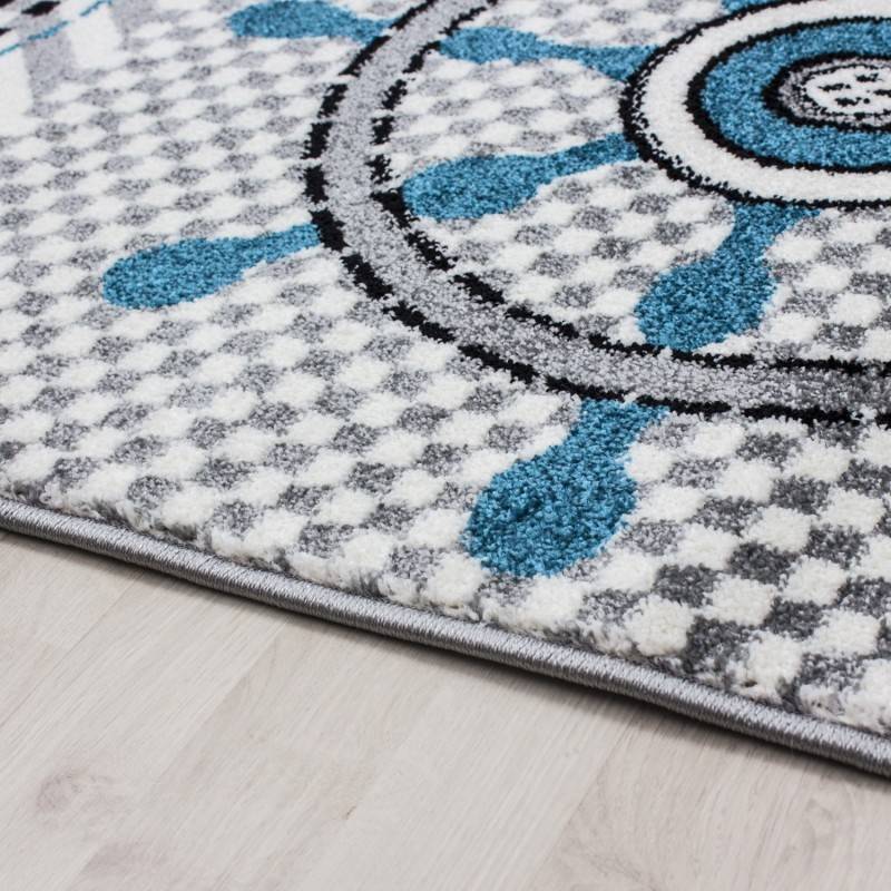 Children's Floor Rug - Mila Marine Grey/Blue