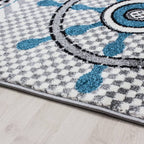 Children's Floor Rug - Mila Marine Grey/Blue