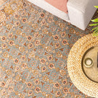 Round Vintage Rug - Thirza Oriental Light Blue/Multicolour