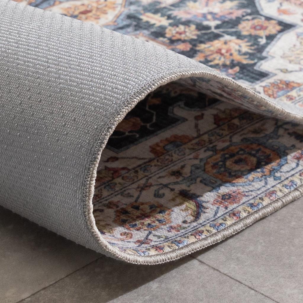 Washable Runner - Domingo Mandala Dark Green