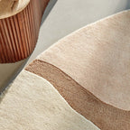 Round Wool Area Rug - Organix Pink/Beige 620