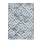 Modern Floor Rug - Marble Pattern Grey/Silver