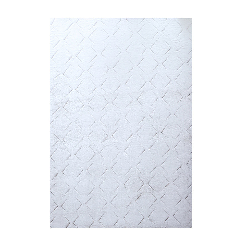Soft geometric floor rug - Vellion Square White/Beige