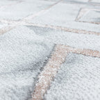 Modern floor rug - Marble Square Grey/Brown
