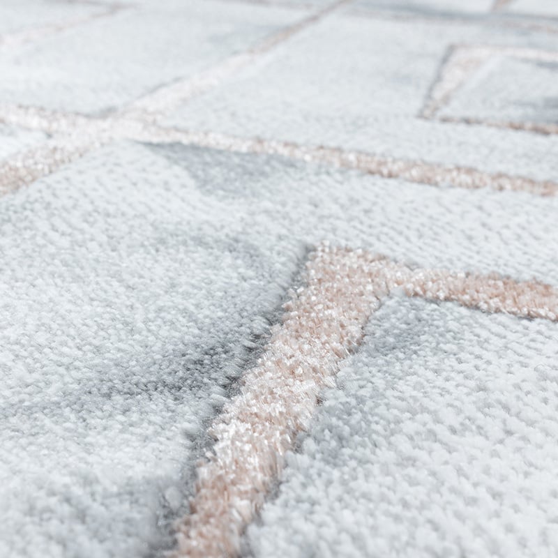 Modern floor rug - Marble Square Grey/Brown