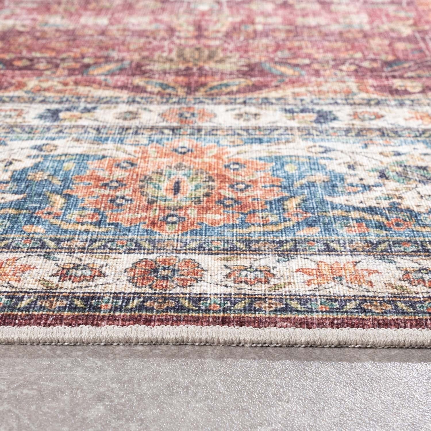 Indoor Outdoor Rug - Kairo Medallion Burgundy