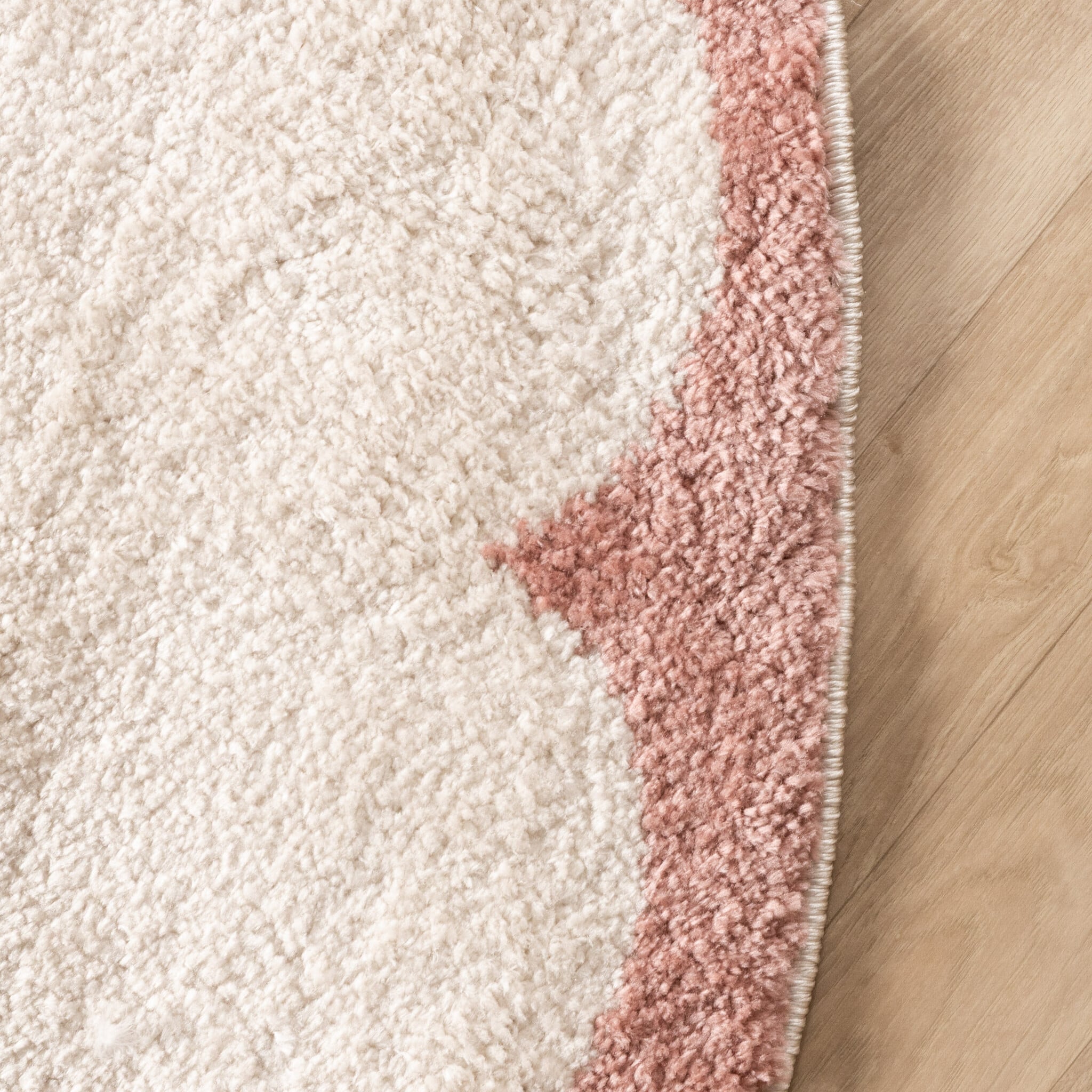 Round Washable Rug – Myrre Pink/White