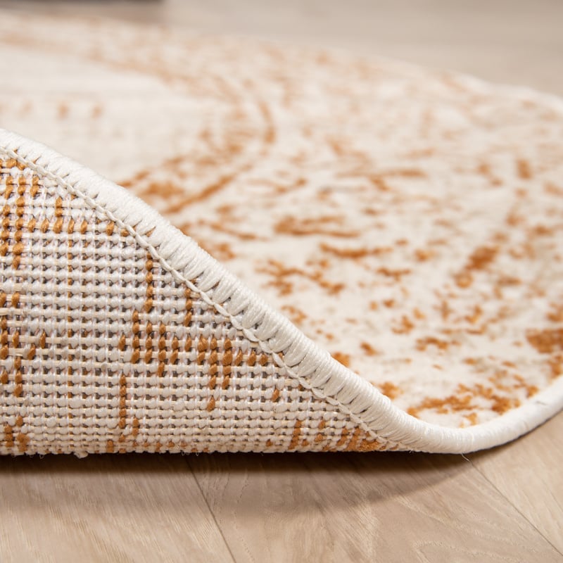 Round Vintage Rug - Spring Ethnic Cream/Terra