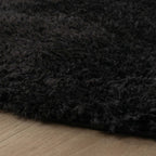 Round Shaggy Rug - Blaze Black