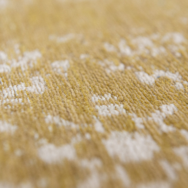 Vintage Floor Rug - Fading World Medallion Ochre Yellow 9145