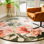 Round Flower Floor Rug - Anaheim 3434