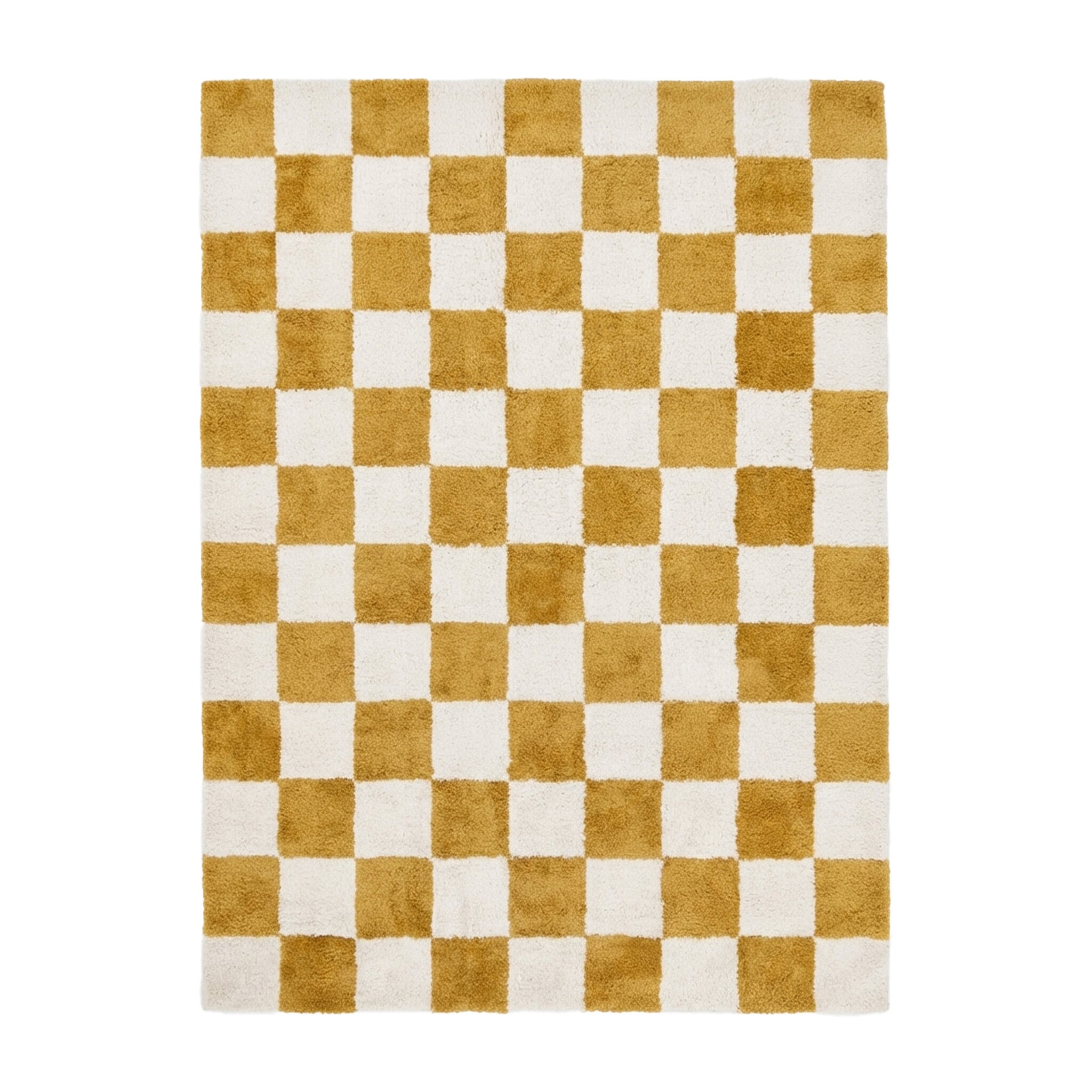 Checkerboard Rug - Blox Ochre Yellow
