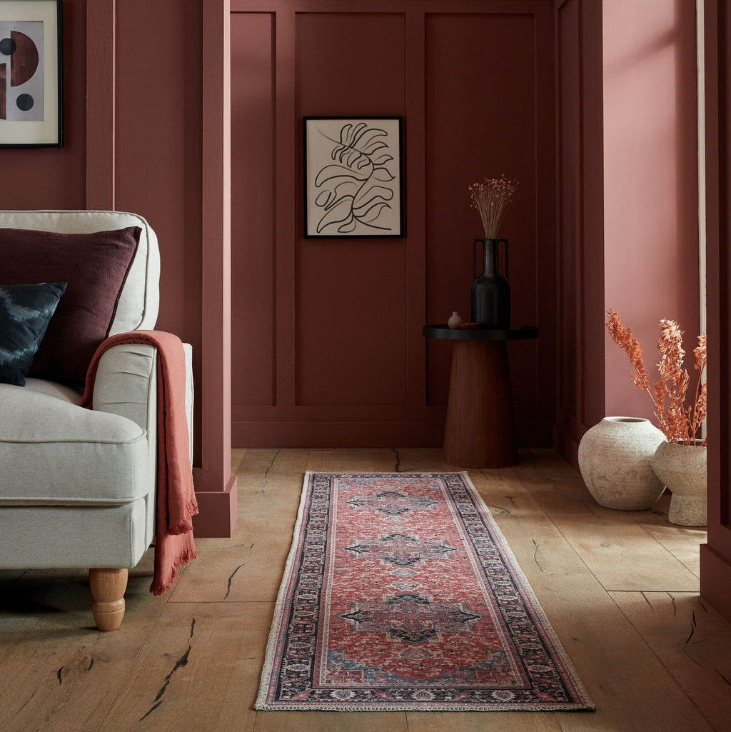 Washable Runner - Reido Traditional Red
