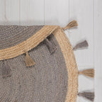 Round jute floor rug - Lunaro Grey/Natural