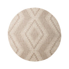 Round Jute Outdoor Rug - Atlas Diamond Brown/Cream