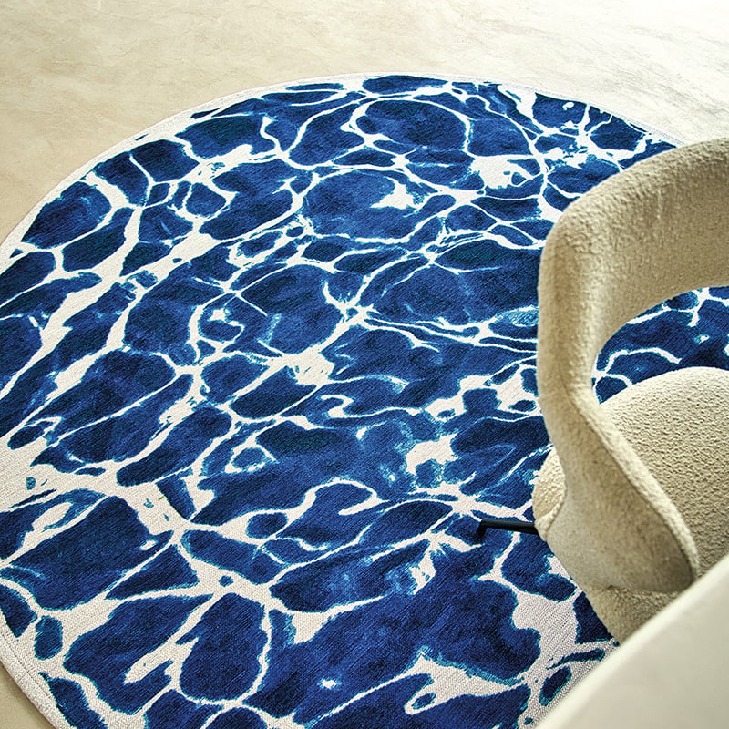 Round abstract floor rug - Swim Surf 9351